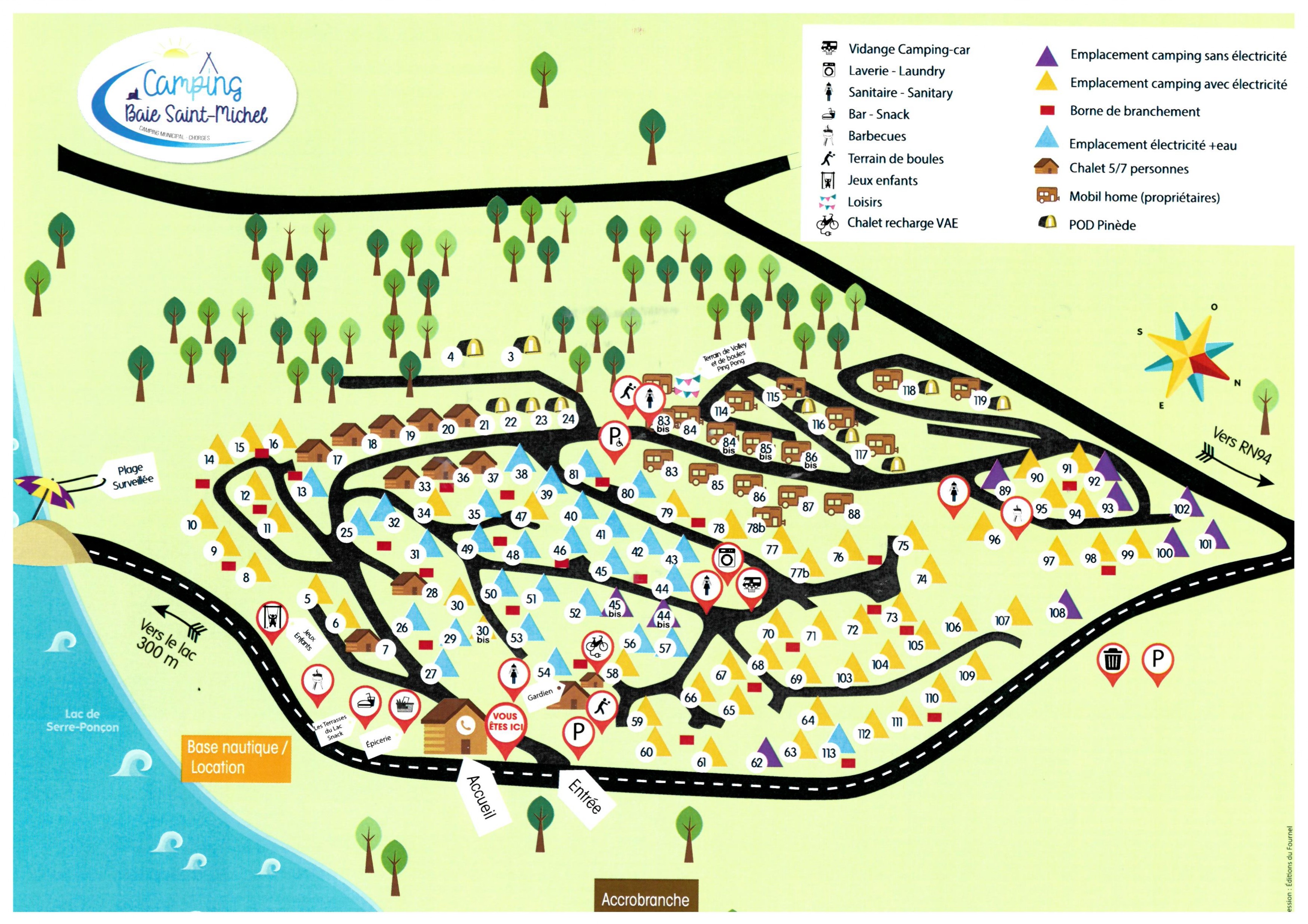 Plan du camping municipal de Chorges